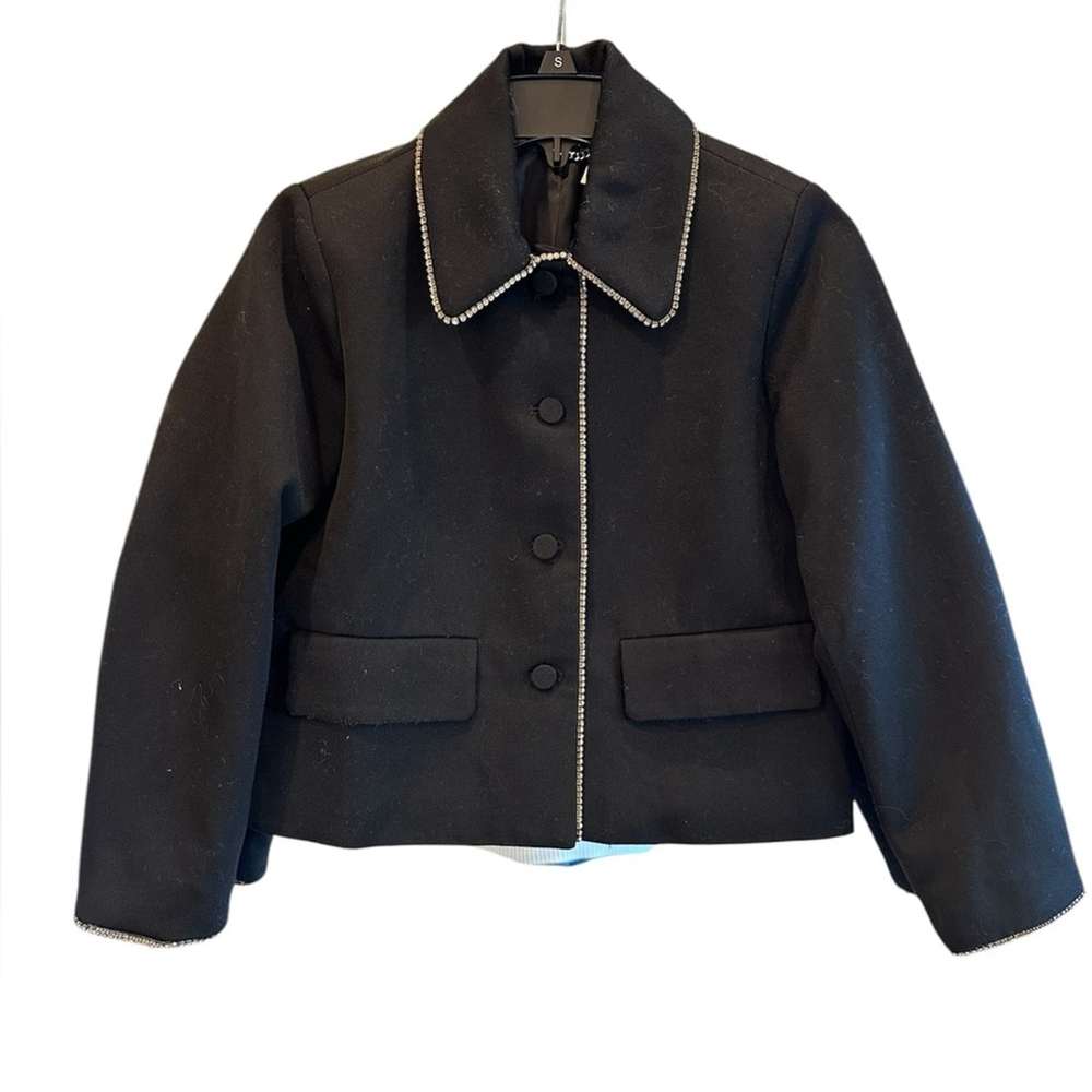 Rhinestone Cropped Coat